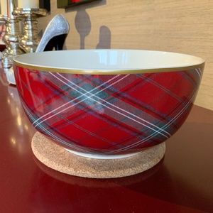 Williams Sonoma 9 inch Tartan Pattern Serving Bowl
